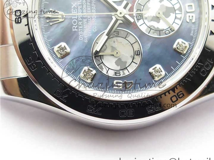 MiroTime 0319 TechFriendly Daytona 116520 SS UBF Best Edition Ice Blue MOP Crystal Markers Dial on SS Bracelet A 2938